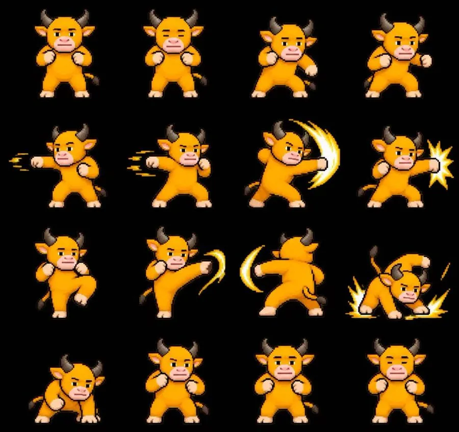 Pixel Sprite Sequence, AI generated image