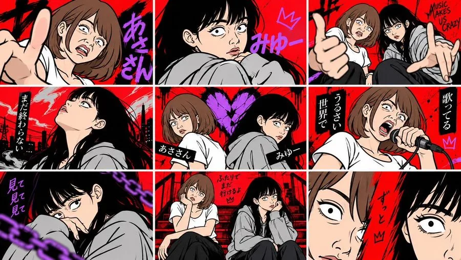 Punk Manga Collage, AI generated image