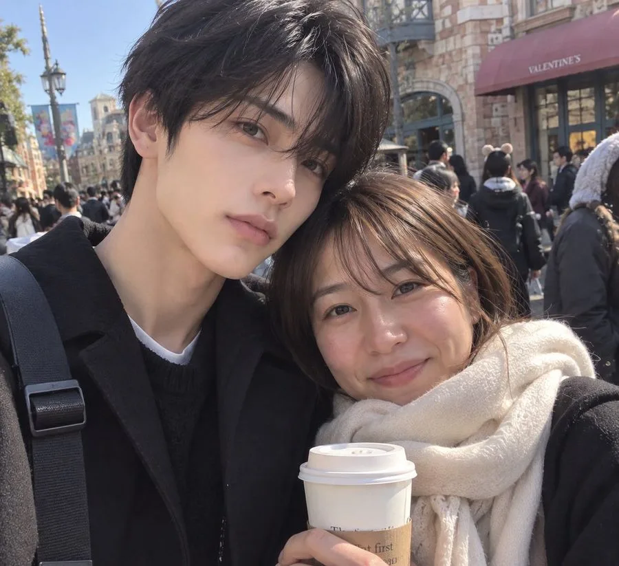 Realistic Couple Selfie, AI generated image