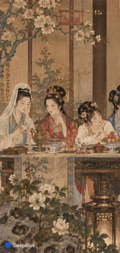 Red Chambers Last Supper Composition, AI generated image