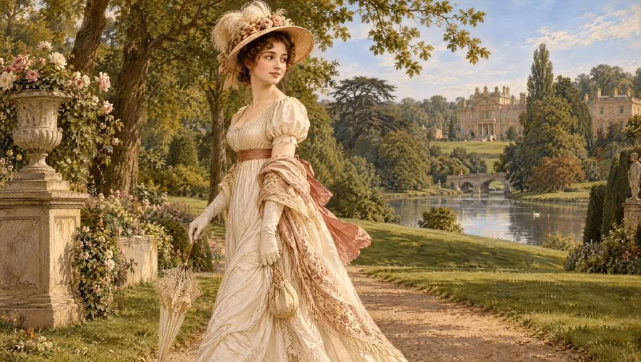 Regency Lady Garden Portrait, AI generated image