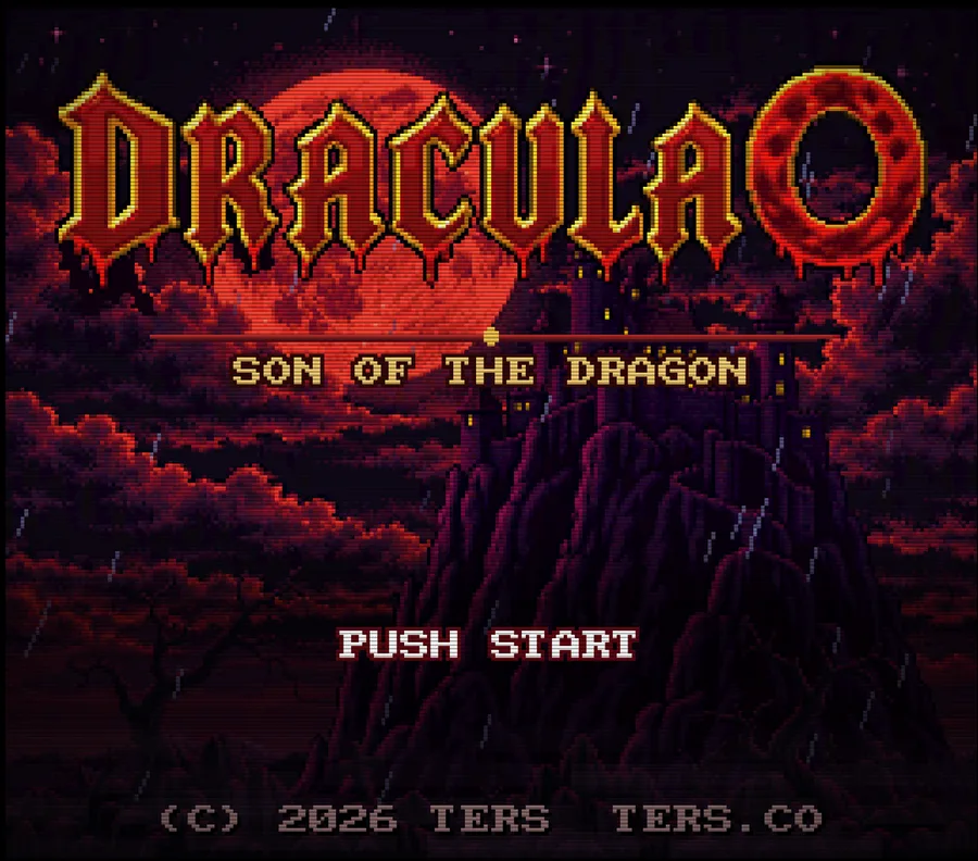 Retro Snes Dracula Title Screen, AI generated image