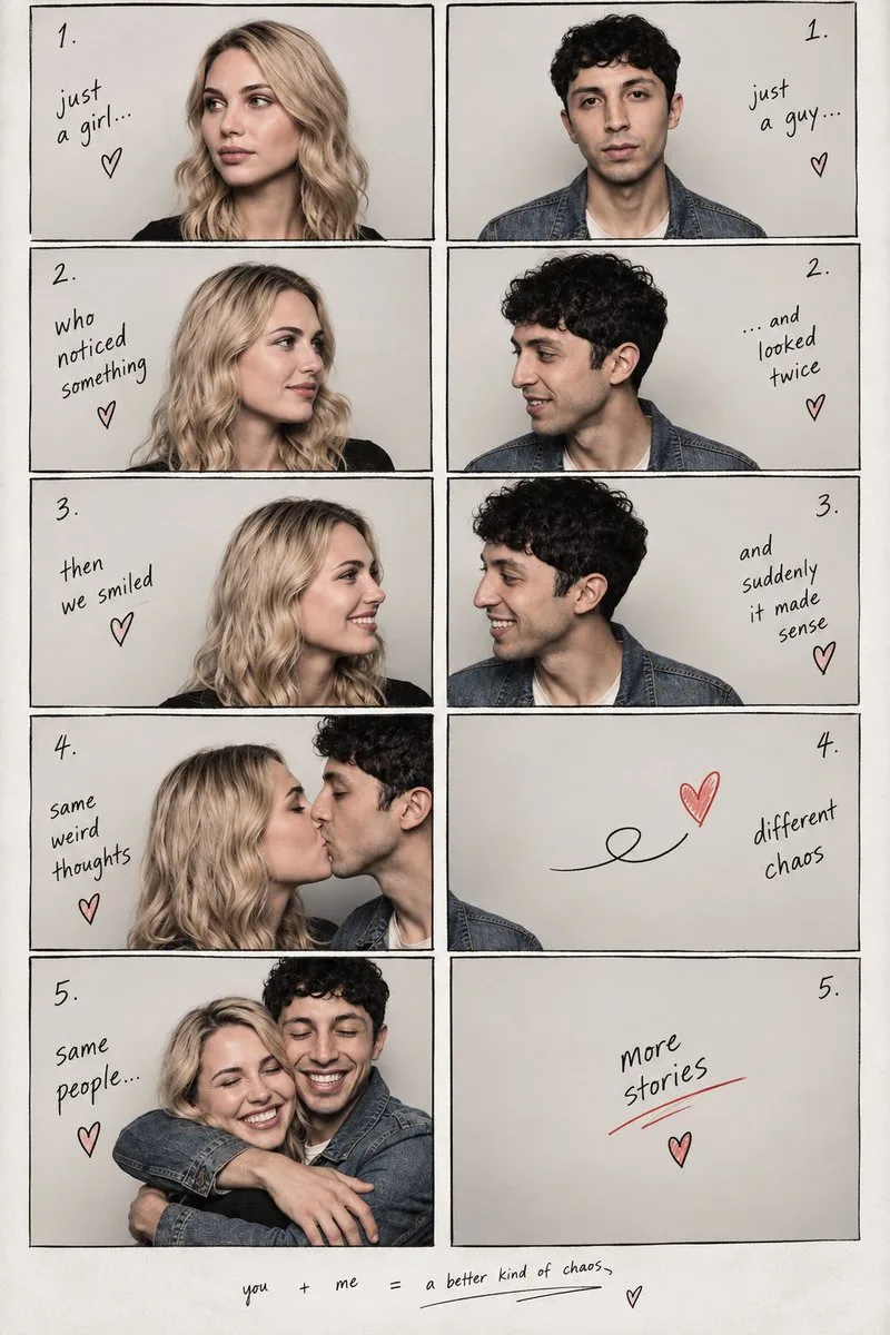 Romantic Photo Booth Collage, AI generated image