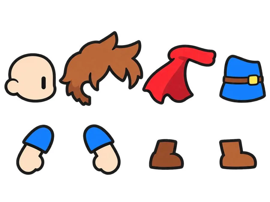 Rpg Character Sprite Parts, AI generated image