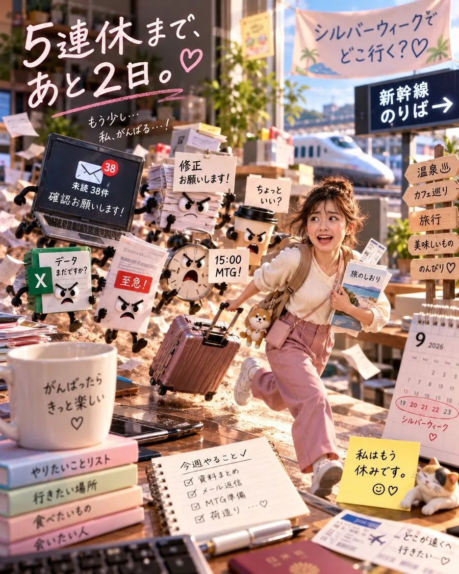 Silver Week Vacation Escape Anime, AI generated image