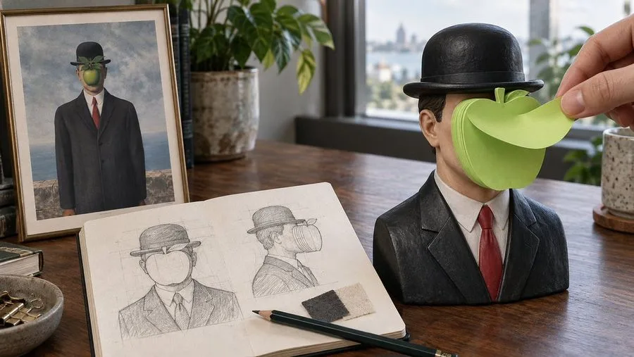 Son Man Sticky Note Holder, AI generated image