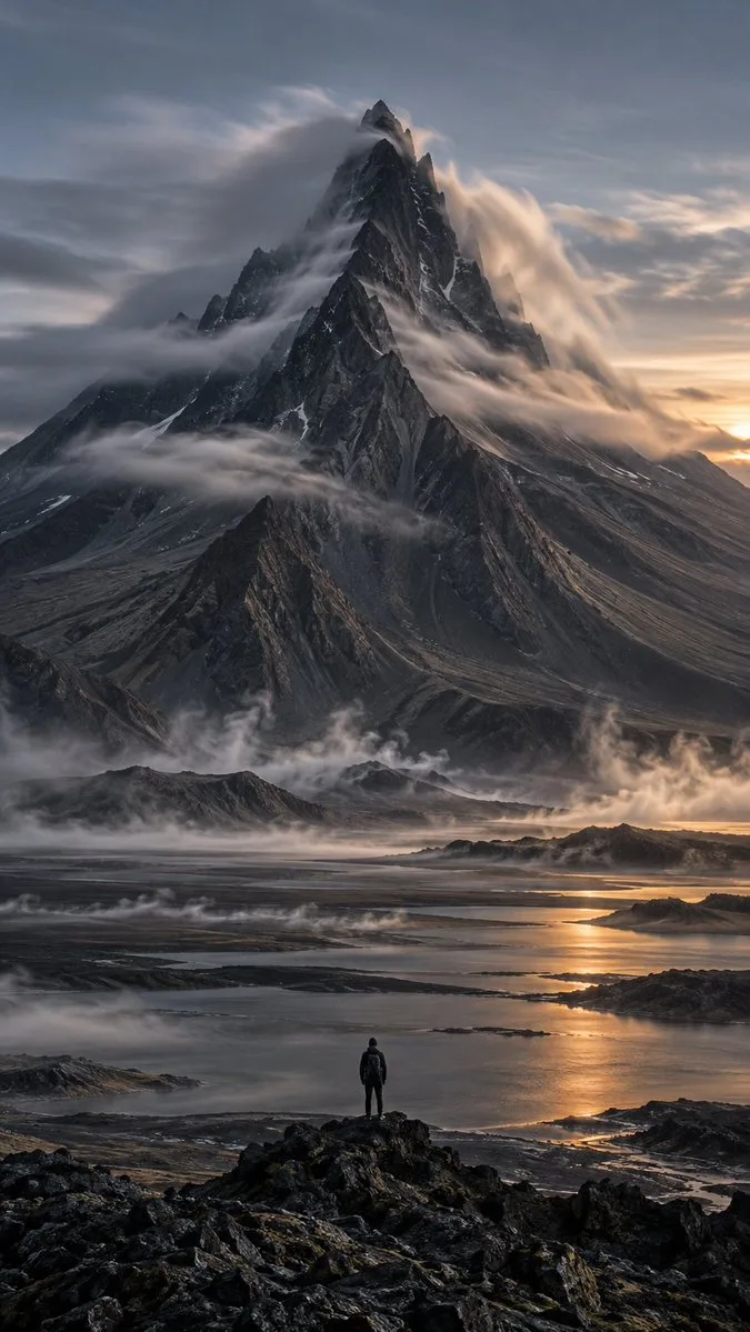 Surreal Long Exposure Landscape, AI generated image