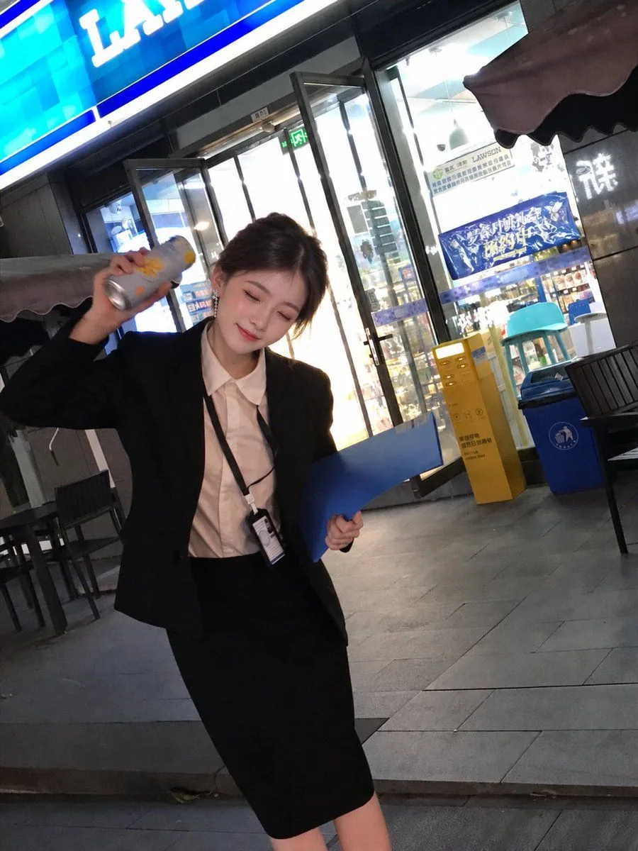 Tipsy Office Worker Convenience Store, AI generated image
