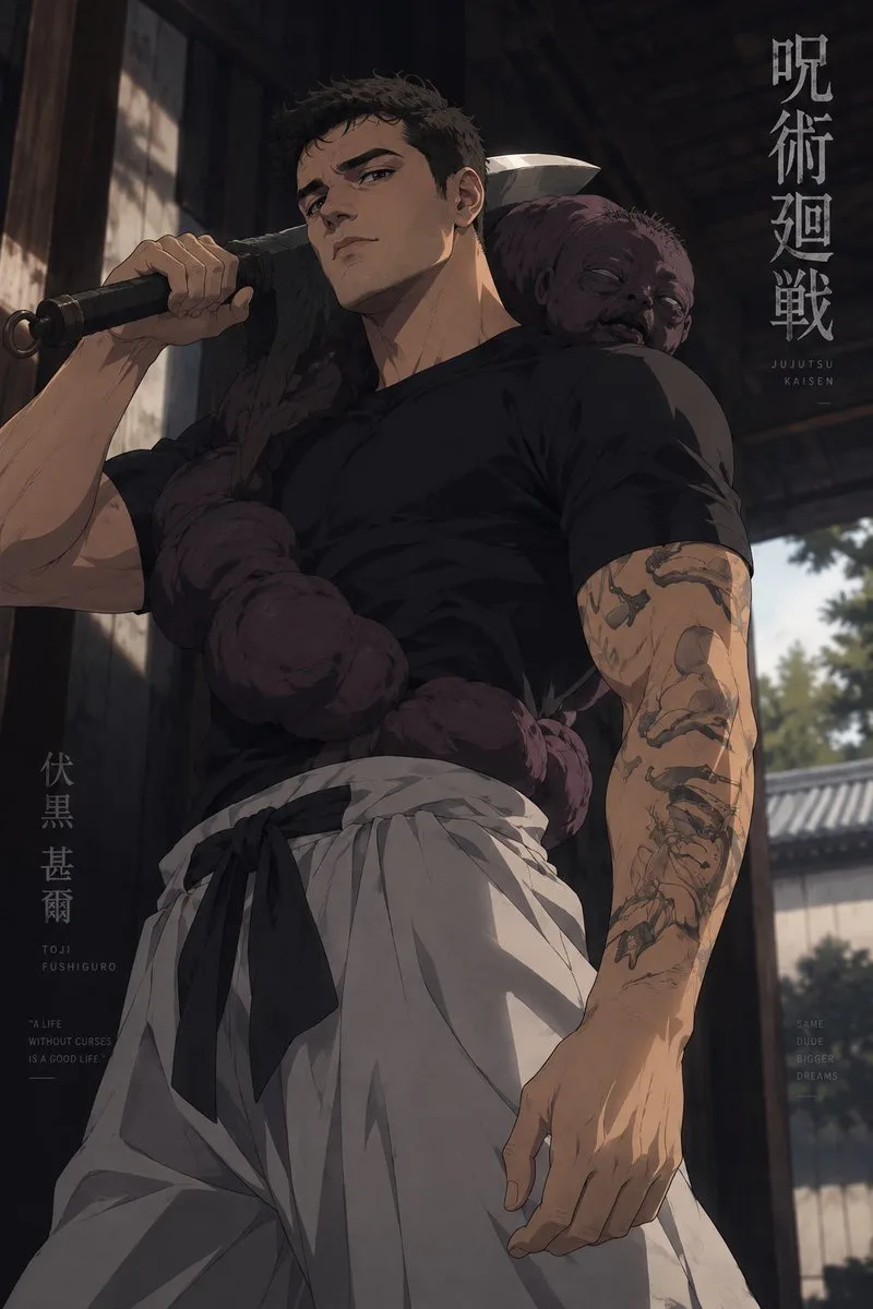 Toji Fushiguro Anime Poster, AI generated image