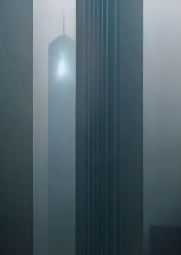 Tower in Fog, AI generated image
