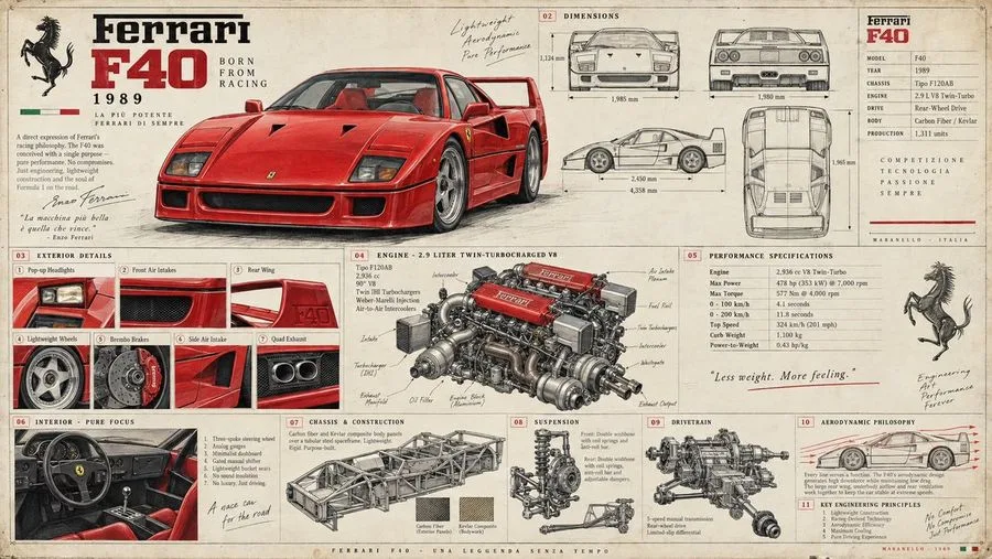 Vintage Supercar Engineering Poster, AI generated image