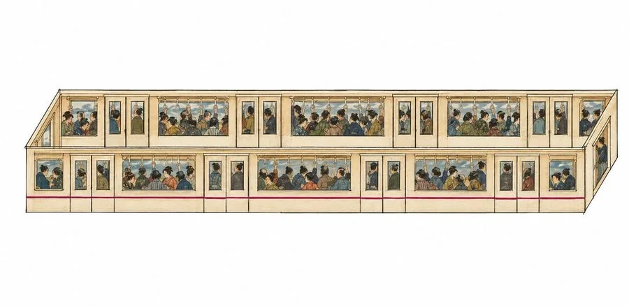 Vintage Train Illustration, AI generated image