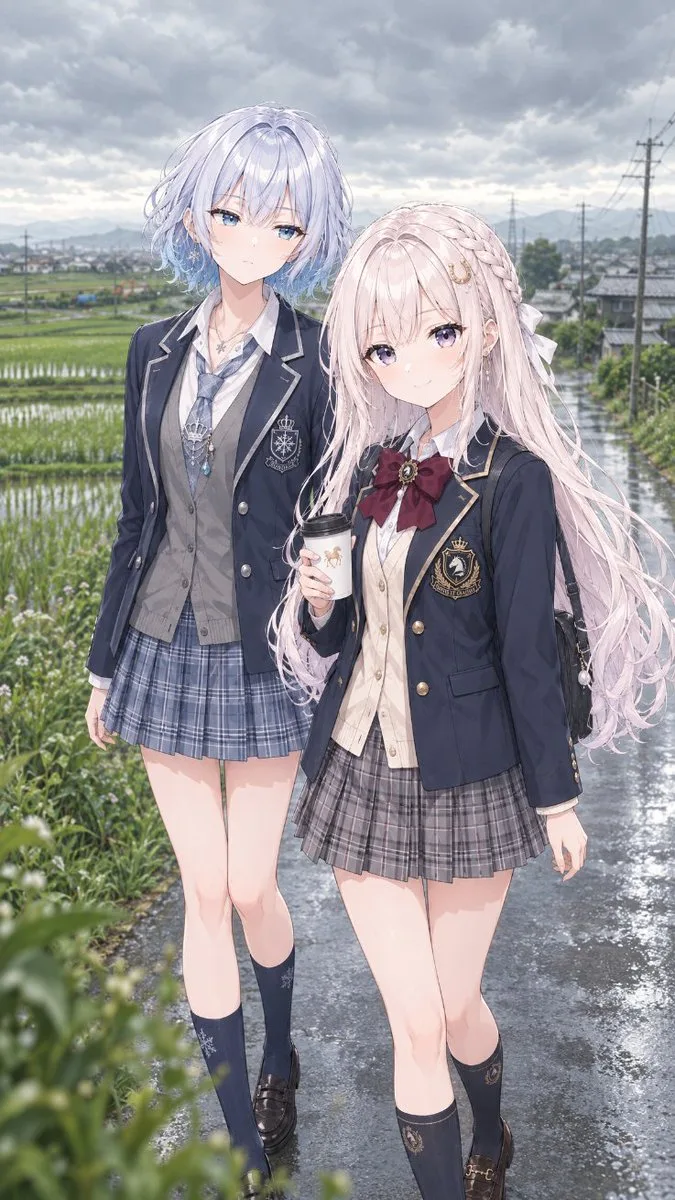 Walking Country Road Scene, AI generated image